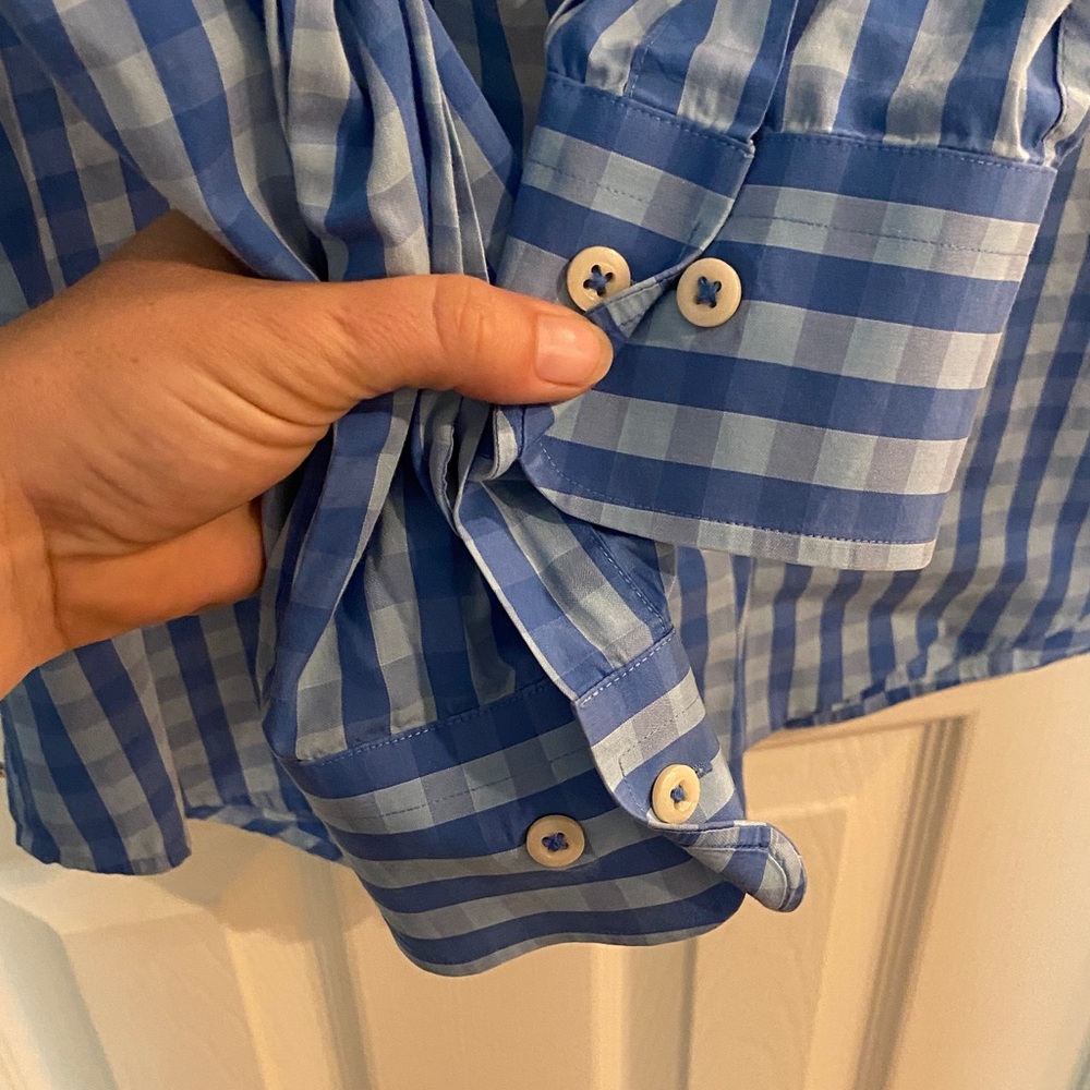 Peter Millar Blue Gingham Shirt - Picture 5 of 8